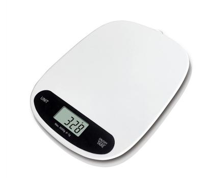 China Small Weight 5kg Electronic White Plastic LCD High Scale Digital Food Kitchen Scales for sale