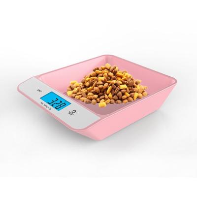 China Wholesale Custom Portable Small Animals Logo Pink Non Slip Pet Driver Smart Bowl Digital Scale for sale