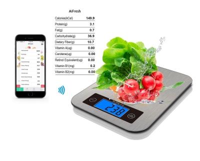 China Portable Smart Wireless Remote Nutrient Count Kitchen 10kg Food Nutrition Scale With Nutritional Data for sale