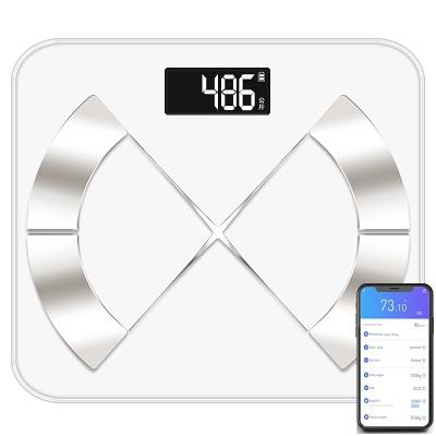 China With Tray Hot Sale Personal 180kg 400lb 5mm Tempered Glass Body Scale Electric Wireless Fat Weight Smart Scale Bathroom Scale for sale