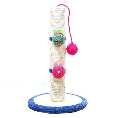 China Multi Head Column Stocked Cat Climbing Frame Pet Toy Clown Cat Scratching Board Toy Column Sisal for sale