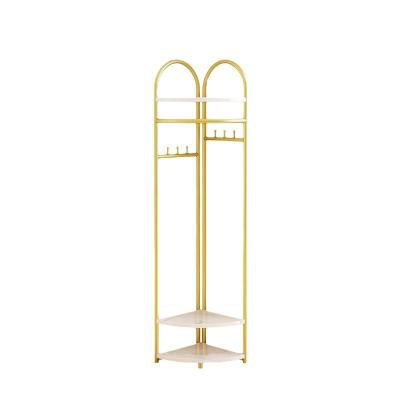 China Hotel Room .living Room.Bedroom.entryway Good Price Floor-to-ceiling Bedroom Creative ClothesShoes and Hats Storage Rack and Light Luxury Metal Hanger Storage Rack for sale