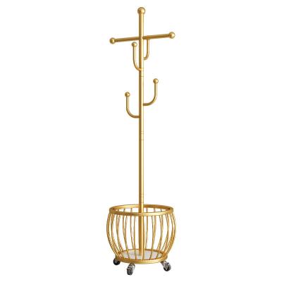 China Hotel Room .living Room.Bedroom.entryway Cactus floor coat and hat rack bedroom multifunctional hangers light luxury wind iron art household movable storage rack for sale