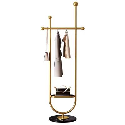 China Hotel Room .living Room.Bedroom.entryway High quality and good price Hanger Coat Racks for Bedroom Luxury Multifunction Metal Marble Storage for sale