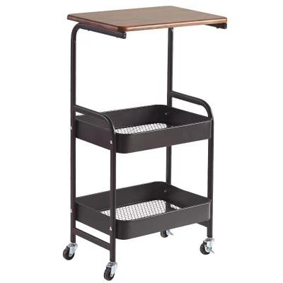 China Sustainable High cost performance  Side Table Organizer Storage Cart Rolling Desk Custom Wholesale Metal 3 Tier Utility Storage Trolley for sale