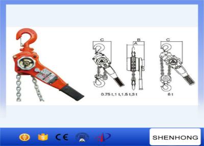 China Bloco Chain manual de 6 toneladas da alavanca do equipamento de levantamento com a corrente padrão de 1.5M à venda