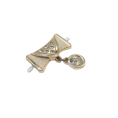 China Durable Wholesale Plastic Bow Tie Shoe Accessories Rhinestone Shoe Buckle Jewelry for sale