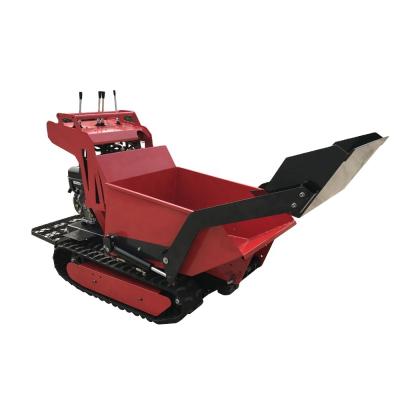 China Construction Material Shops High Quality Gasoline Engine 500kgs Self Loading Mini Track Dumper With CE for sale