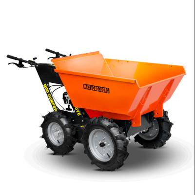 China Construction Material Shops Wholesale CE Approved 300KG Payload 79db Gasoline Engine 4x4 Mini Dumper With Handles for sale