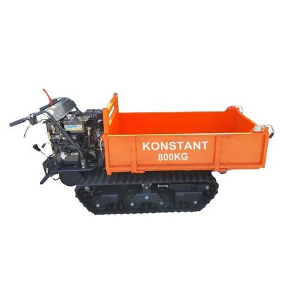 China KONSTANT Mini Farms Crawler Dumper KT-MD800C 800kg Payload Hydraulic Unloader Mini Track Dumper for sale