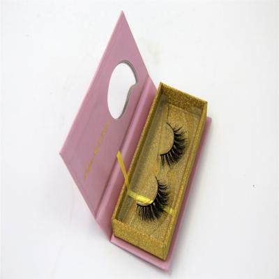 China Glitter Paper False Eyelash Box Packaging  Private Label Eyelash Packaging for sale