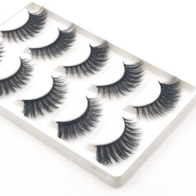 China Thick 3d Fake Eyelashes Strip Real Mink Lashes 3D Crisscross Style for sale