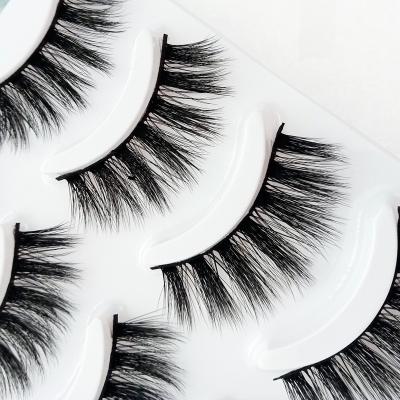 China Cruelty free vegan faux mink eyelashes 3d silk lashes for sale