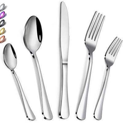 China Viable Wholesale Stainless Steel Flatware Bulk Flatware Fork Knife Spoon Cutlery Silver Part Dining Silverware Set for sale