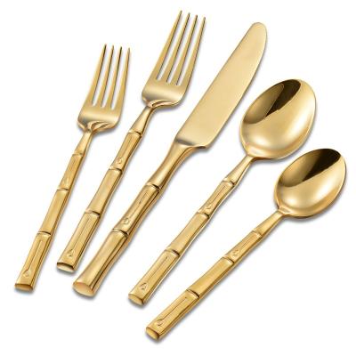 China Gold Flatware Wedding Stainless Steel Handle Modern Viable Good Selling Cutlery for sale