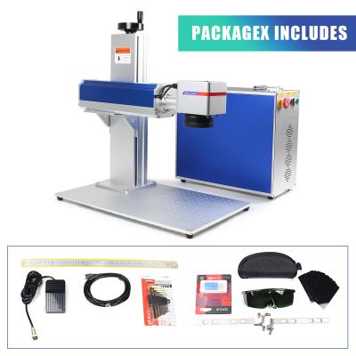 China Stainless Steel Fiber Laser Marking Machine Raycus Max JPT Rotary Axis 20W-100W for sale