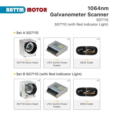 China 1064nm Fiber Laser Galvo Scanner SG7110 SG7110R Aperture 10mm For Fiber Marking for sale