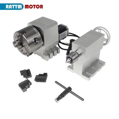 China Dividing Head Reduction Gearbox 10:1 CNC Rotary Axis Kit 4th With 3 4 Jaws Chuck for sale