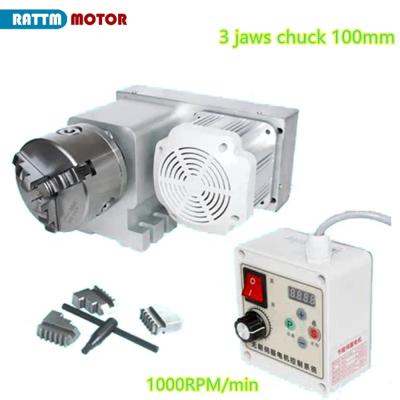 China 4th CNC Rotary Axis Tailstock 100mm Dividing Index Head Servo Motor Controller for sale