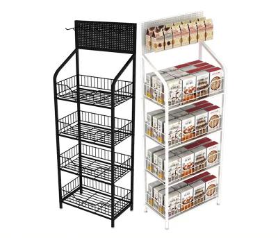 China Single Sided Factory Customized Supermarket Shelves Steel Movable Multilayer Snacks Display Rack For Store for sale