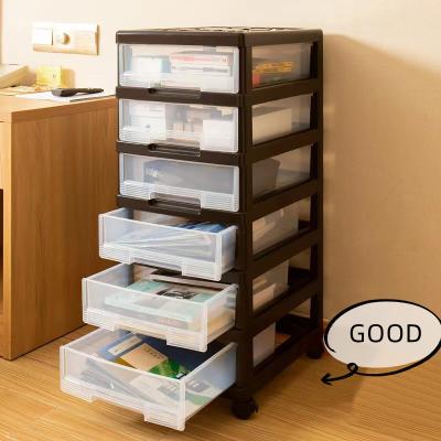 China Safe and odorless /strong hardness/wear-resistant and drop-resistant factory price translucent plastic drawers living room bedroom rolling storage rack for sale