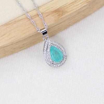 China Classic Fashion CLASSIC Jewelry Simulation Emerald Ring Earrings Pendant Jewelry Necklace Set for sale