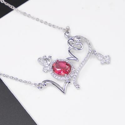 China CLASSIC kaidimei top selling copper zircon love design necklace for girls for sale