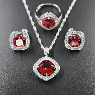 China Environmentally Friendly Jewelry Quality Assurance Sapphire Four Piece Jewelry Necklace Fashionable Set Women for sale