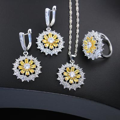 China Romantic Necklace Fashion Star Stud Earrings Female Necklace Set Jewelry Four Leaf Clover Flower Weekly Shaped OEM 925 Korean Silver for sale