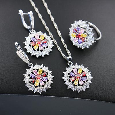 China Romantic Necklace Fashion Star Stud Earrings Female Necklace Set Jewelry Four Leaf Clover Flower Weekly Shaped OEM 925 Korean Silver for sale