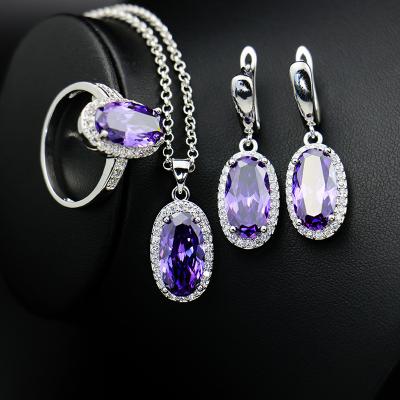 China Romantic Necklace Fashion Star Stud Earrings Female Necklace Set Jewelry Four Leaf Clover Flower Weekly Shaped OEM 925 Korean Silver for sale