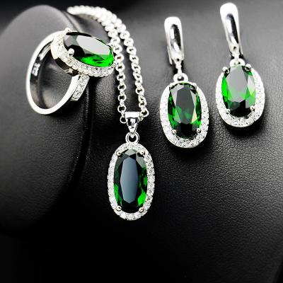 China Romantic Necklace Fashion Star Stud Earrings Female Necklace Set Jewelry Four Leaf Clover Flower Weekly Shaped OEM 925 Korean Silver for sale