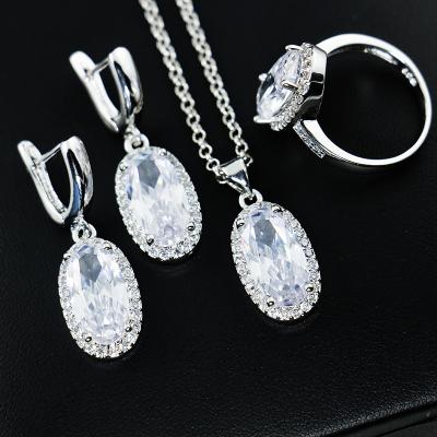 China Romantic Necklace Fashion Star Stud Earrings Female Necklace Set Jewelry Four Leaf Clover Flower Weekly Shaped OEM 925 Korean Silver for sale