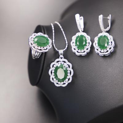 China BOHEMIA Luxurious Gemstone Cubic Zirconia Fashion Earring Sets For Women Jewelry Set For Wedding Party Gift for sale