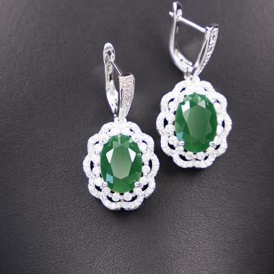 China Luxurious Zircon 3 Pcs Bohemia Gemstone Earring Ring Necklace Women Bridal Jewelry Set for sale