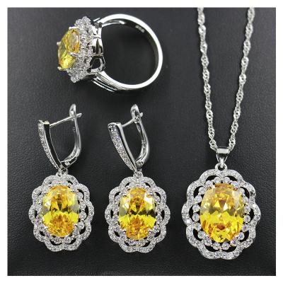 China BOHEMIA Luxurious Gemstone Cubic Zirconia Fashion Earring Sets For Women Jewelry Set For Wedding Party Gift for sale