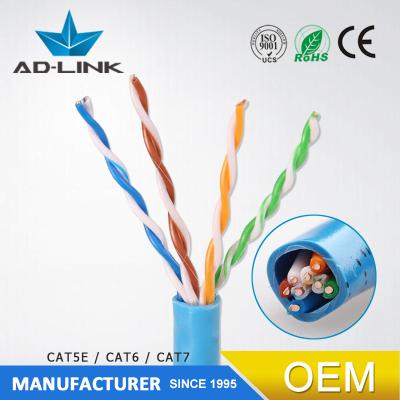 China Telecommunication/CCTV/Computer Ad-Link Factory Price UTP Cat5e 24awg CCA Indoor LAN Cable Pure Copper Good UTP CAT5E Cable for sale