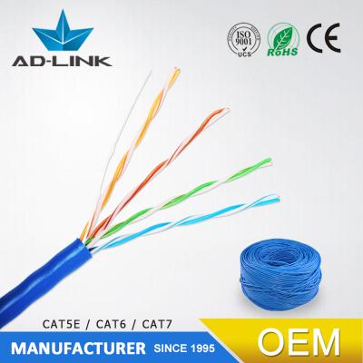 China Telecommunication/CCTV/Computer LAN cable Cat5e 24awg/26awg/28awg utp cat5e bulk cable 1000ft twisted pair for sale