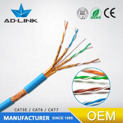 China High Quality 1000ft 305M Coiled Pull Box or Wooden Coil Copper U/FTP Cat6A Cable Indoor Cat6a Cable for sale