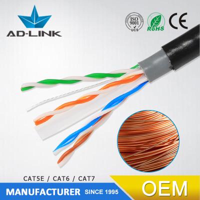 China Telecommunication/CCTV/Computer 1000ft/roll 4*2*23awg CCA outdoor CAT6 communication cable network for sale