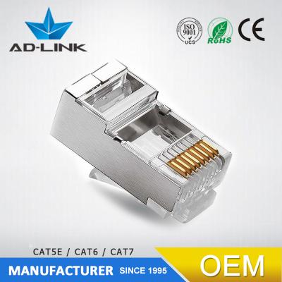 China pcb gold plated male rj45 cat6 shielded connector for network patch cord for sale