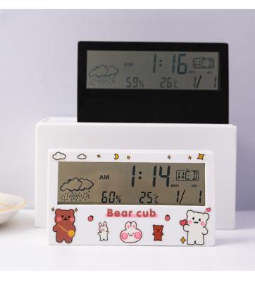 China Japanese simple multifunctional mute bedroom mirror digital alarm clock by radio for sale