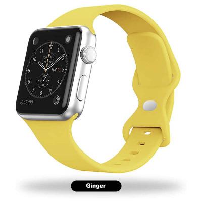 China Low MOQ Wholesale Suitable For Apple Watch Silicone Smart Apple Watch Band Butterfly Buckle for sale