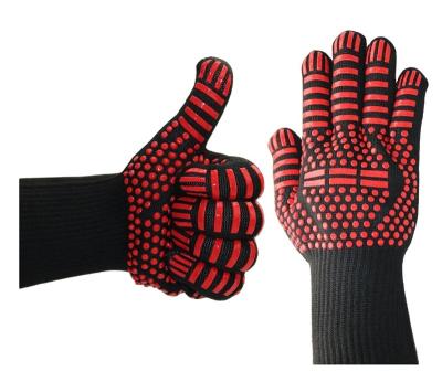 China Silicone Printed Heat Resistant Oven and Grill Gloves for sale