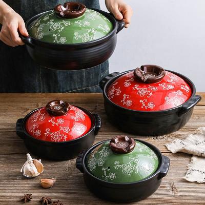 China Ceramic Soup Stew Pot Set Clay Pot Casserole Cookware Casserole Dish Disposable Safe Pot Gas Stove Casserole with Lid for sale