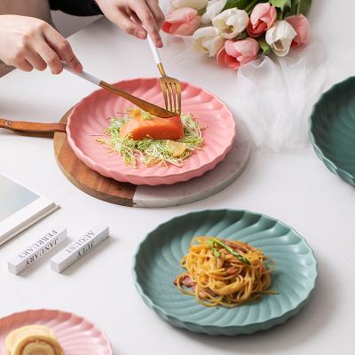 China Sustainable Kitchen Multi-size Dinner Sets Round Plate Dinnerware Set Home Restaurant Porcelain Shallow Round Dinner Set for sale