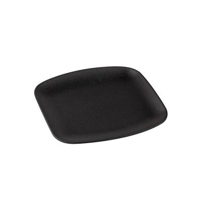 China Sustainable Wholesale Modern Dinnerware Hotel Used Cast Iron Look Black Dinnerware Dish Ceramic Steak Dishes for sale