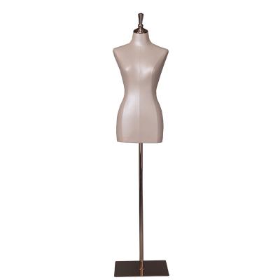 China Other Half Body Wrap Female Mannequin Sexy Leather Silk Cloth Mock With Wooden Arm Adjustable Stainless Steel Base for sale