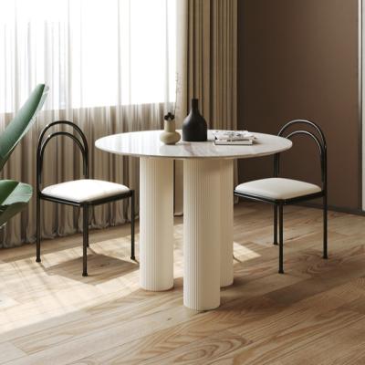 China (Size) Italy Restaurant Furniture Adjustable Minimalist Natural Marble Round Dining Table for sale