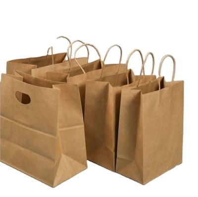 China Recyclable Wholesale Custom Size Paper Handle Gift Kraft Paper Shopping Bag With Your Own Logo for sale